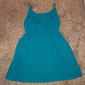 Teal Rufflely Summer Dress